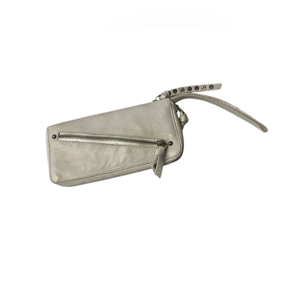 Free People We The Free Distressed Wallet Cream Leather Wristlet Clutch